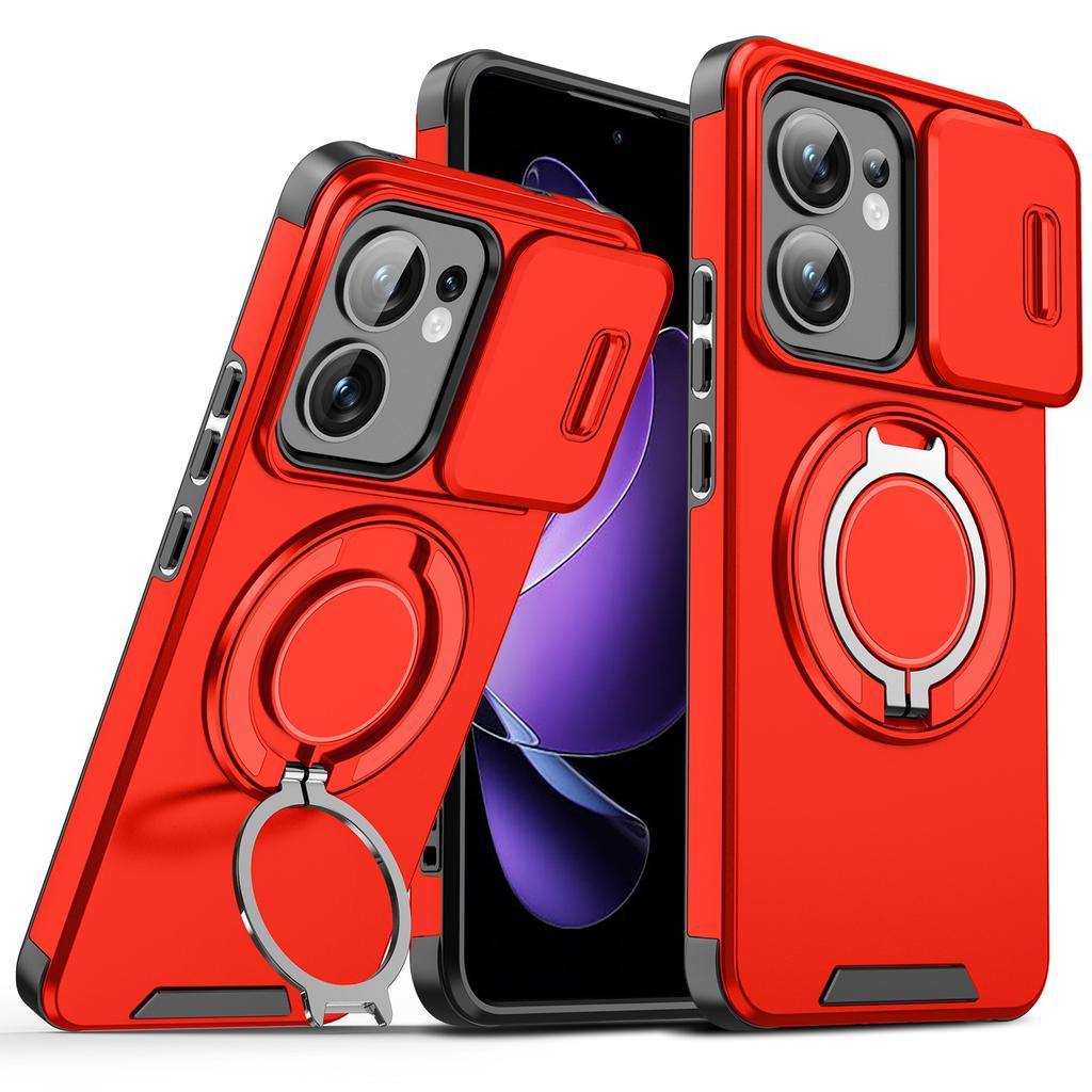 For OPPO A5/A3X Case, Magnetic Camera Cover Phone  Case Cover with 360° Rotating Ring Holder for OPPO A60 5G
