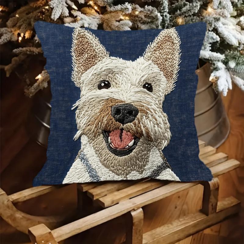 1Pc Scottish Terrier Cushion Covers Chair Living Room Pillowcase Cozy Zipper Sofa Pillow Covers Bedroom Indoor Home Decor