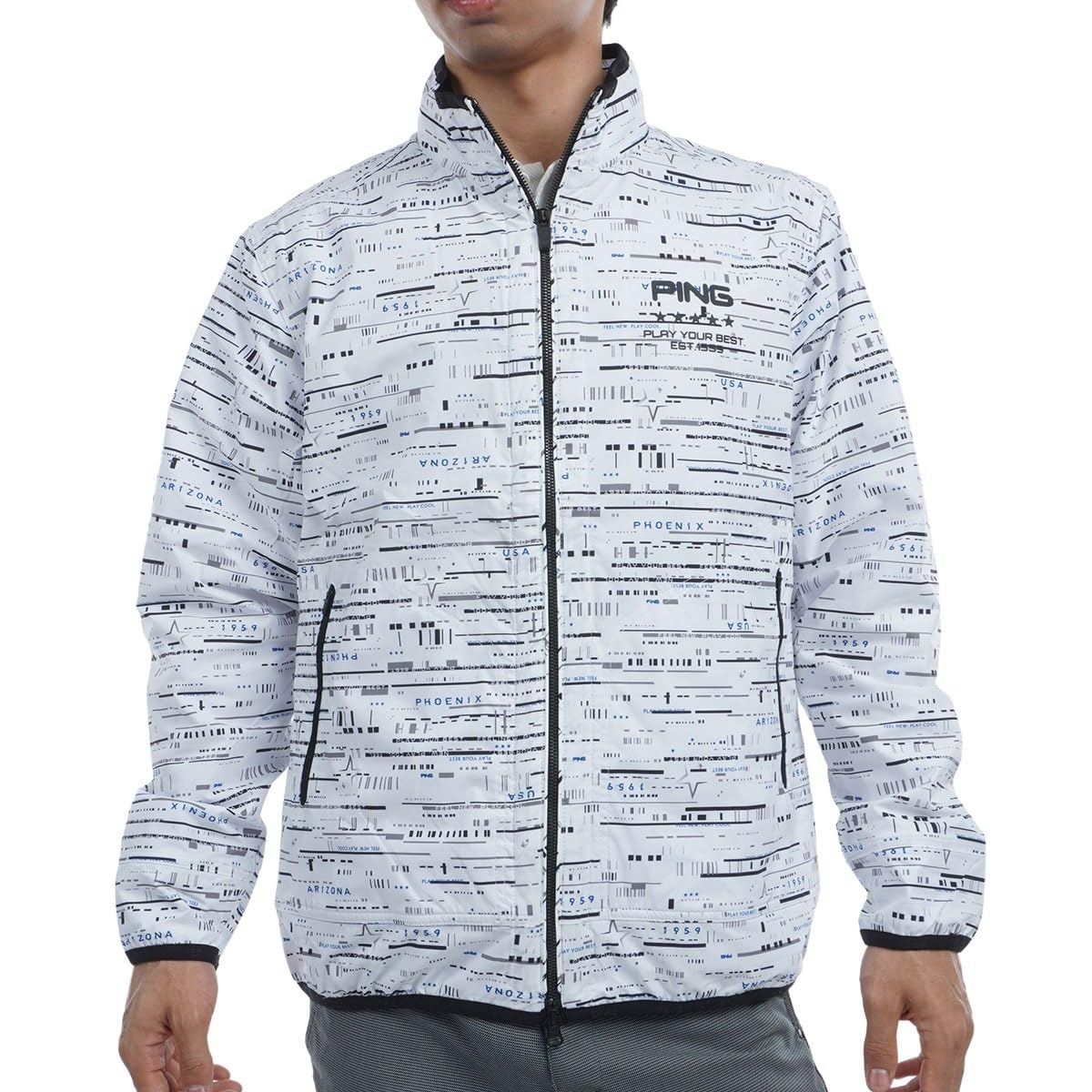 

Блузон Гольф Верхняя одежда LL [Pin Apparel] Мужской Водоотталкивающий На молнии (Принт по всей поверхности, Эластичный) / / 621-4220803 030_Белый