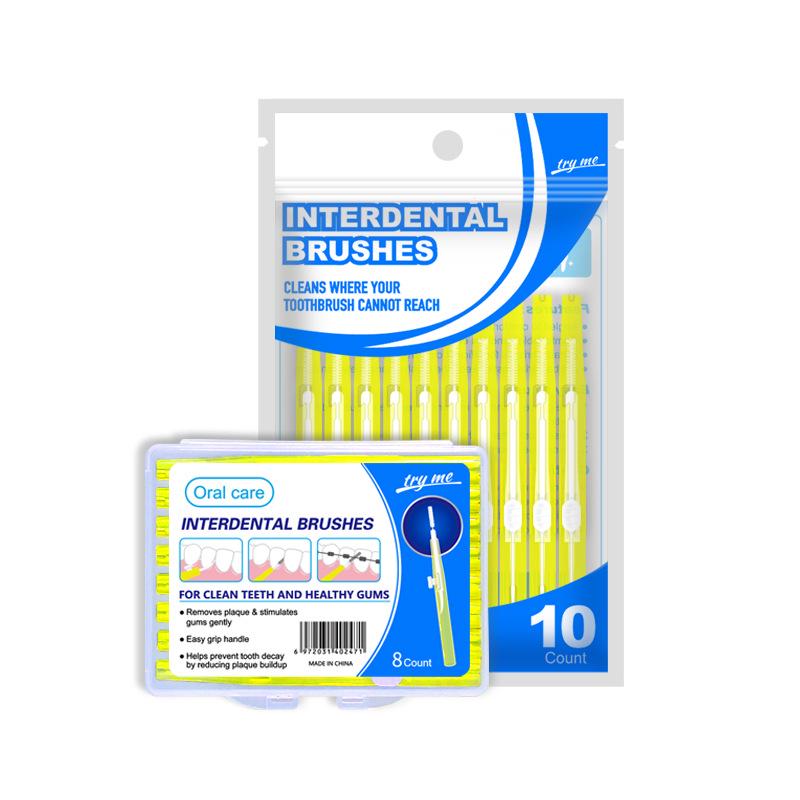 Retractable Push-Pull Interdental Brush for Gap Cleaning