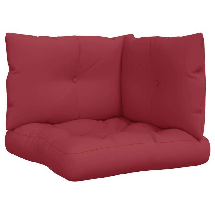 VidaXL Pallet Cushions Set of 3 Burgundy Fabric 360865