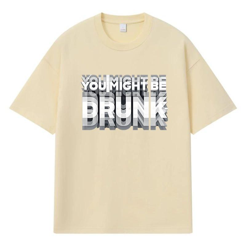 2026 Možná jsi opilý Tištěné Grafické Y2k Harajuku Streetwear 100% Bavlna Tričko Ležérní Oversized Letní Pánské Tričko
