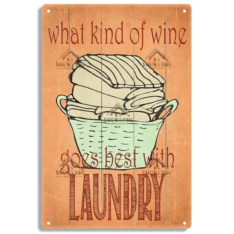 Laundry Sign Vintage Tin Sign, Metal Plaque, Retro Metal Sign, Wall Decor for Laundry Room
