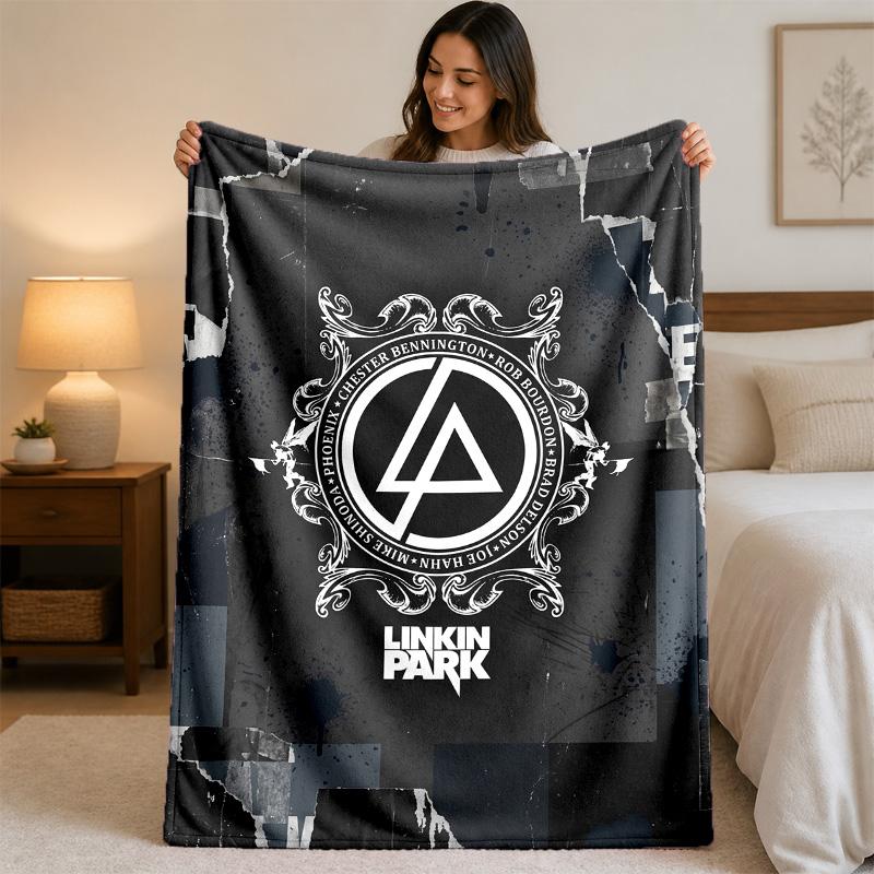 Linkin Park Druck Flanelldecke Gemütliche Leichte Plüschdecke für Bett Sofa Haushalt