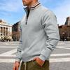 2025 European Men's Thick Fleece Stand Collar Half Zip Outdoor Hoodie