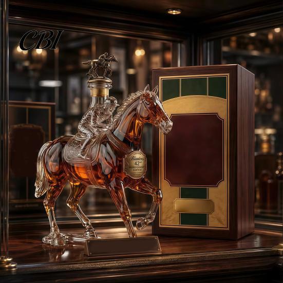High Borosilicate Glass Decanter Whiskey Decanter, Horse Shape, Wine Bottle, Durable Conversation Starter Preserves Aroma And Flavor Container,