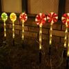 Güneş Led Şeker Kamışı Yolu Lambası Noel Yeni Yıl Tatili için 8 Mod Açık Lolipop Işıkları