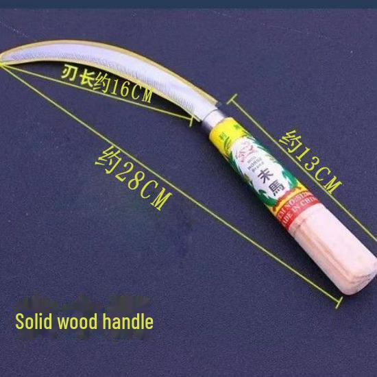 Stainless Steel Serrated Sickle - Fine Teeth Weeding & Mowing Knife