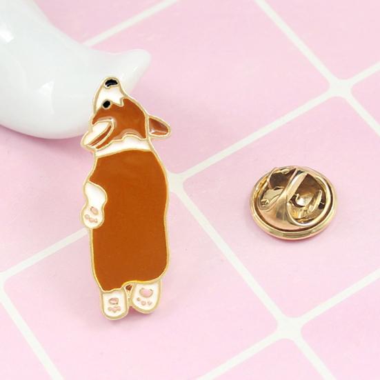 Talos Cute Corgi Dog Enamel Brooch Pin Unisex Denim Jacket Collar Sweater Scarf Badge