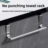 1pc Towel Rod Steel Metal Wire Over Cabinet Towel Rack Storage Organizer Bathroom Door Hanging Towel Rack Punch-free Rag Hanger