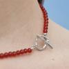 cotoit Cherry Red Jade Necklace (4mm)