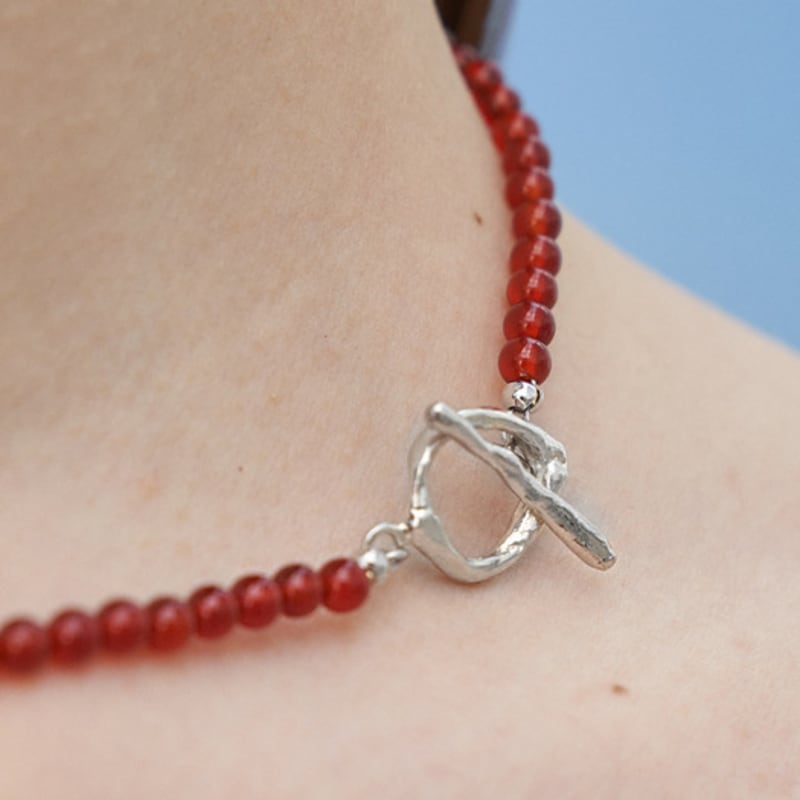 cotoit Cherry Red Jade Necklace (4mm)