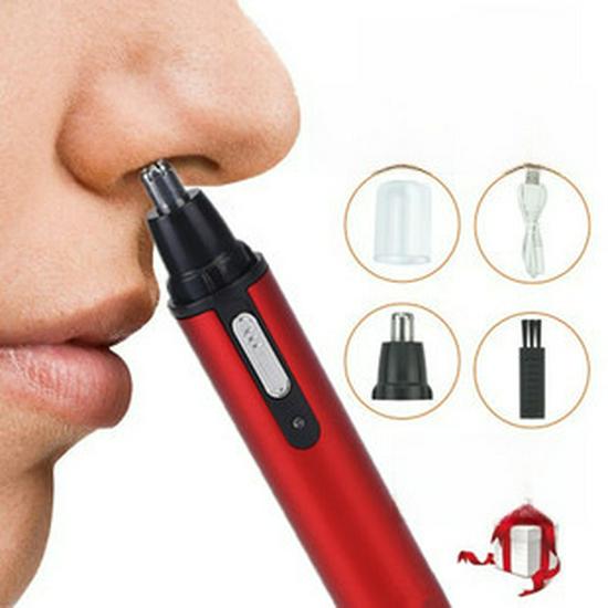 Elektrischer Nasen- und Augenbrauenhaartrimmer mit Schere