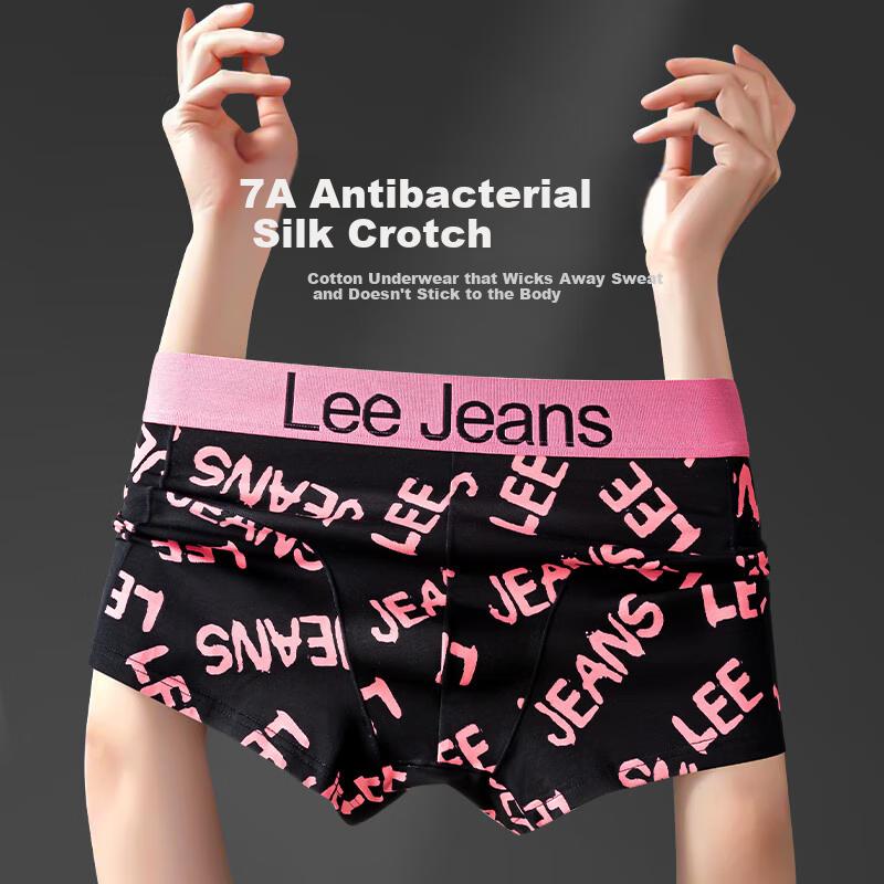 Lee [50s Combed Cotton] Men's Underwear, Pure Cotton 7A Antibacterial, Naked-Feel High-End Boxer Briefs for Me