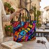 Colorful Print Tote Bag Large Capacity Casual Shoulder Bag for Daily Shopping Travel