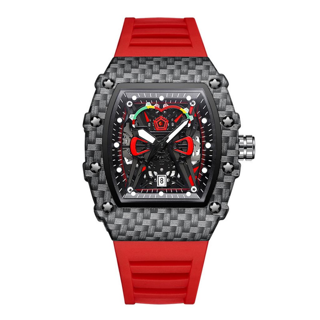 UTHAI CQ232 New Concept New Watch Men's Trendy Waterproof Glow Men's Watch Watch Silicone Wine Barrel Quartz Watch