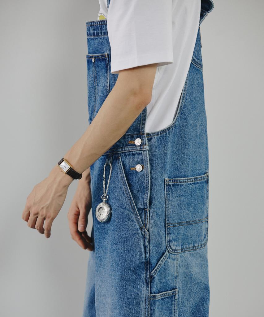 Modenaleudeo Classic Overall Denim Pants (Medium Blue)