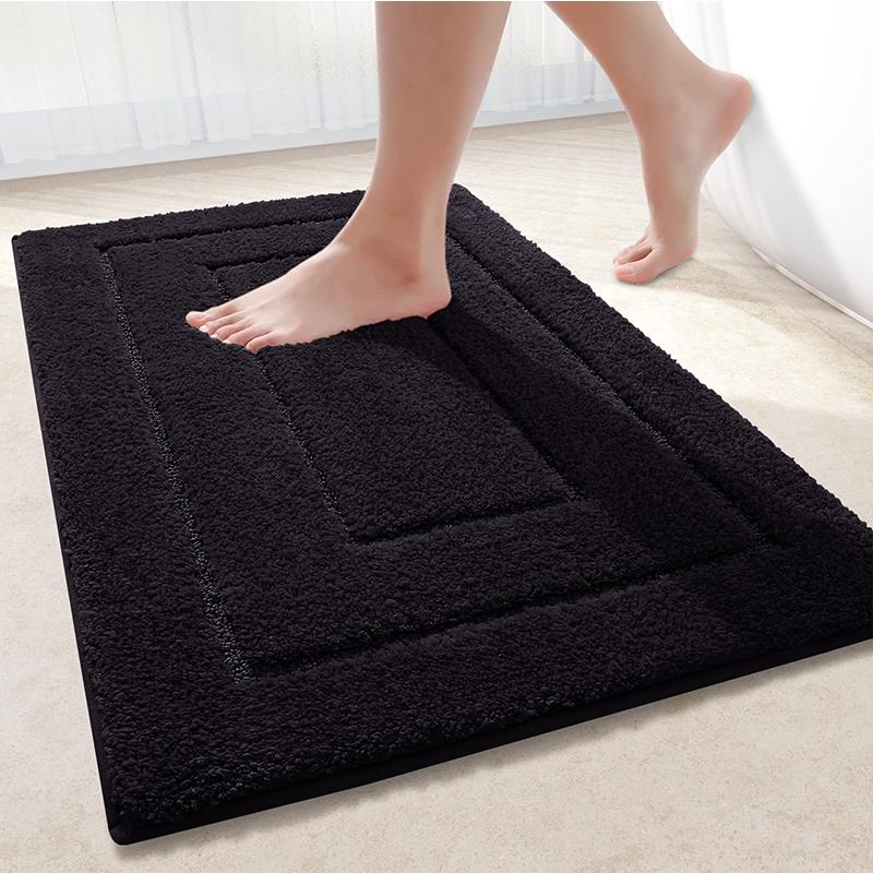 Kitinjoy Fur Bathroom Rugs Soft and Absorbent Microfiber Bath Rug Non-Slip Shaggy Shower Carpet Machine Wash Dry Bath Floor Mats