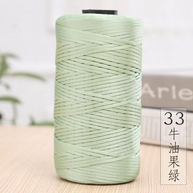 Mercerized Cotton And Linen Flat Belt Thread Light Body Ice Silk Crochet Hook Hat Wool Ball Handmade Diy Knitting Material Package