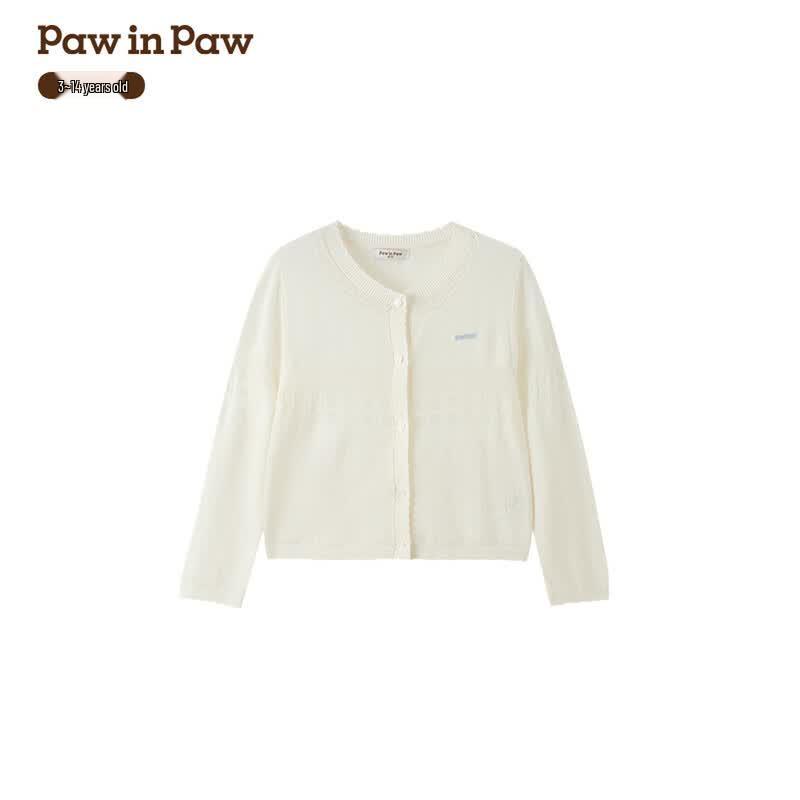 PawinPaw Girls  Cartoon Bear Knitted Cardigan 130