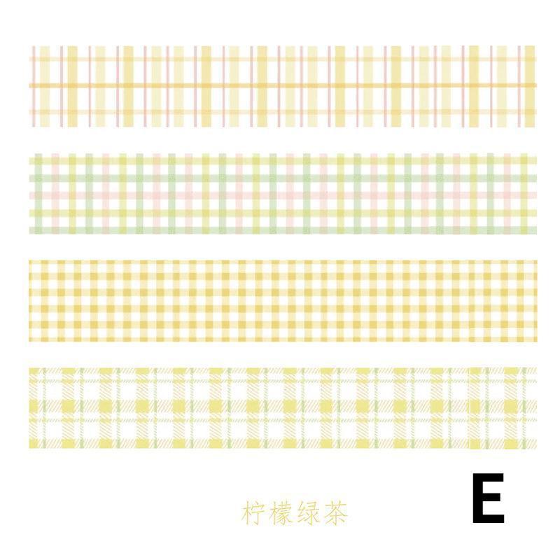 4 Rollen Frisches Farbverlauf Gitter Washi Tape für Klebende Schulsachen Tagebuch Journal DIY Planer Scrapbooking