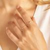 eManco Stainless Steel Birthstone Ring  Gold Color Simple Fashion Style For Women Festival Party Gift