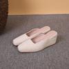 Pantofole da Casa alla Moda Scarpe con Plateau Punta Appuntita Tacchi da Donna a Zeppa Med Morbide Copertura Alta Cinturino con Fibbia Tessuto Elastico TPR Quadrato Sexy