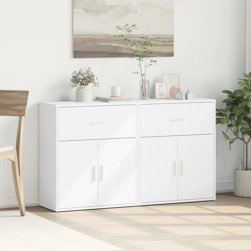 Vidaxl Szafki, 2 Szt., Białe, 60X31X70 Cm, Materiał Drewnopochodny