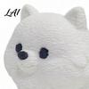 Durable 3D Print Dog Printing Ornament White Matte Texture Fluffy Figurine Figurine Mini Size Statue for Home Office Desk Decoration Healing Animal