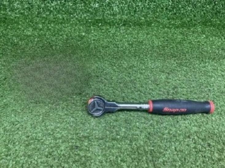 Used Snap On fhcnf72 3/8” compact round head soft grip swivel ratchet Red
