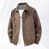 Large size jacket men's pu men's leather jacket men's suede fat man's lapel jacket men's wide leather jacket men's
