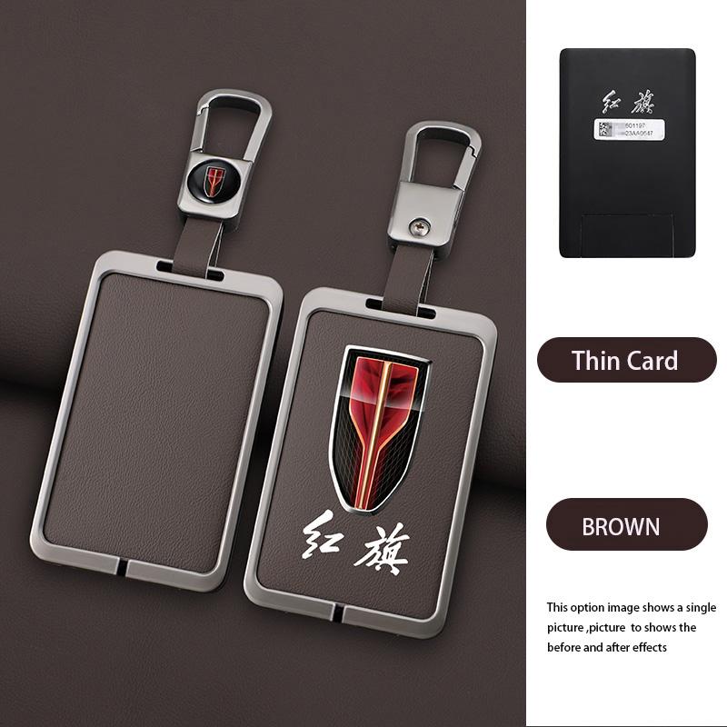 Zinc Alloy Car Logo Key Protect Case Cover For Hongqi HS7 H9 Red Flag HS5 Card Keyring Smart Control Keychain Buckle Accessories