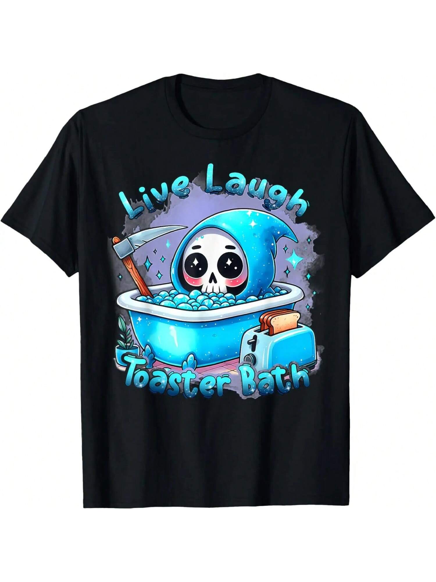 Funny Skeleton Live Laugh Toaster Bath Graphic Men unisex T-Shirt S