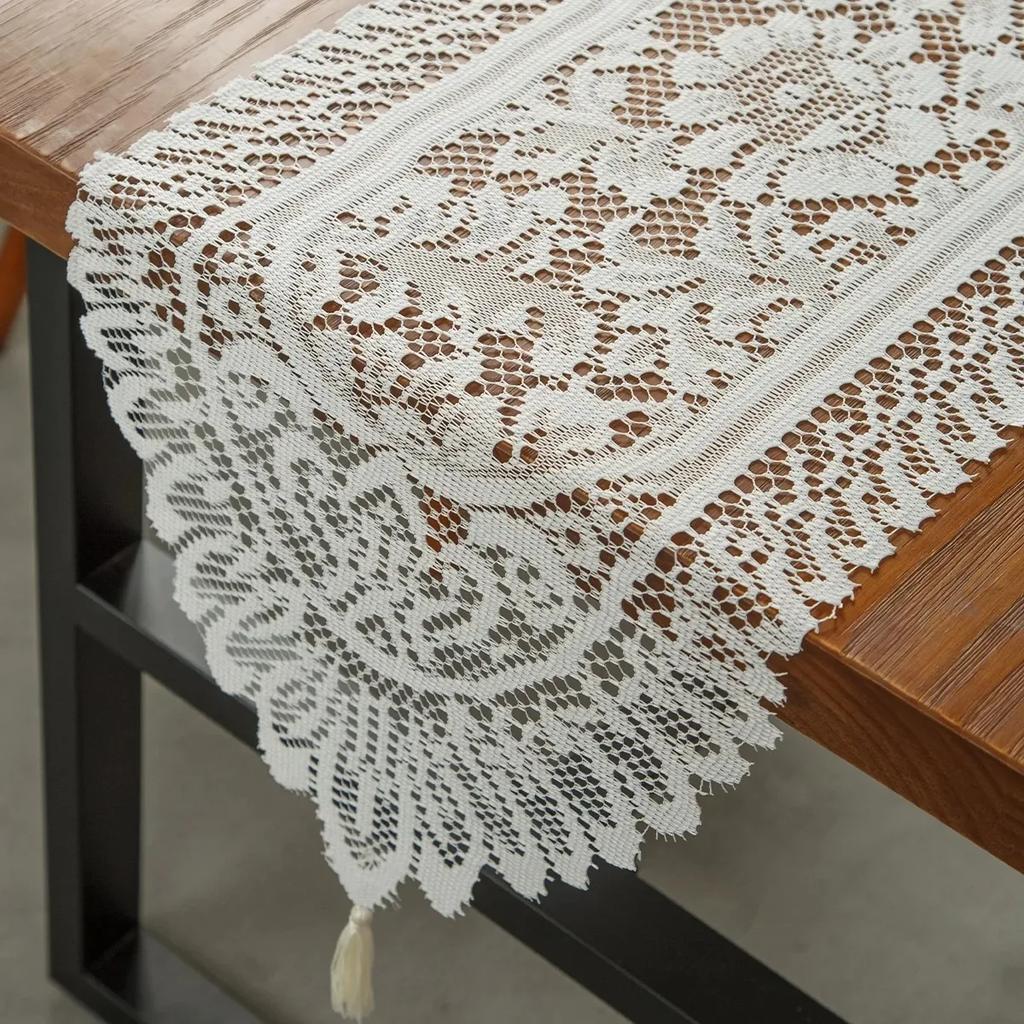 1PC Retro Polyester Fiber Lace Mesh Dining Mat Suitable For Home Decoration Such As Dining Tables, One Piece Set