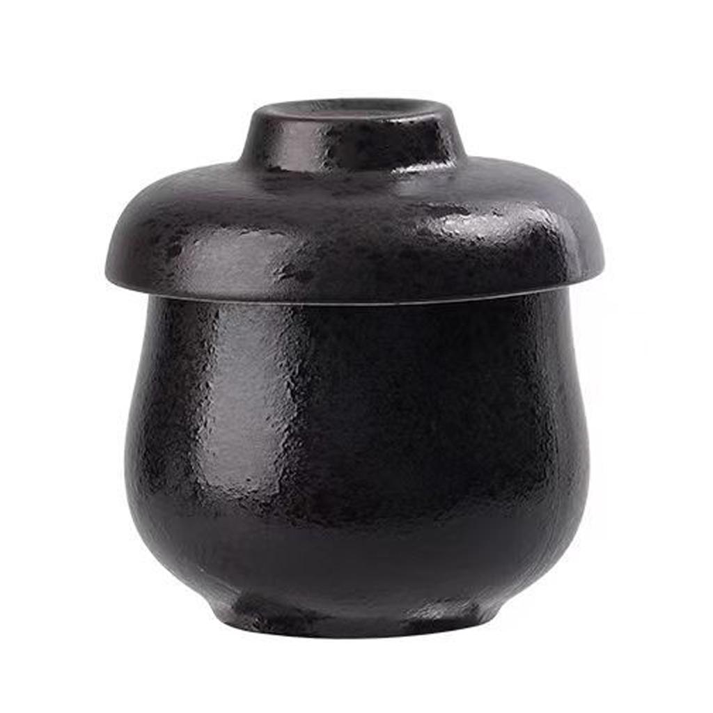 Neuer Suppentopf im japanischen Stil Keramik-Schmortopf mit Deckel Löffel-Set Haushalt Reis-Schüssel Wasserfest Schmoren Restaurant Dessertschale