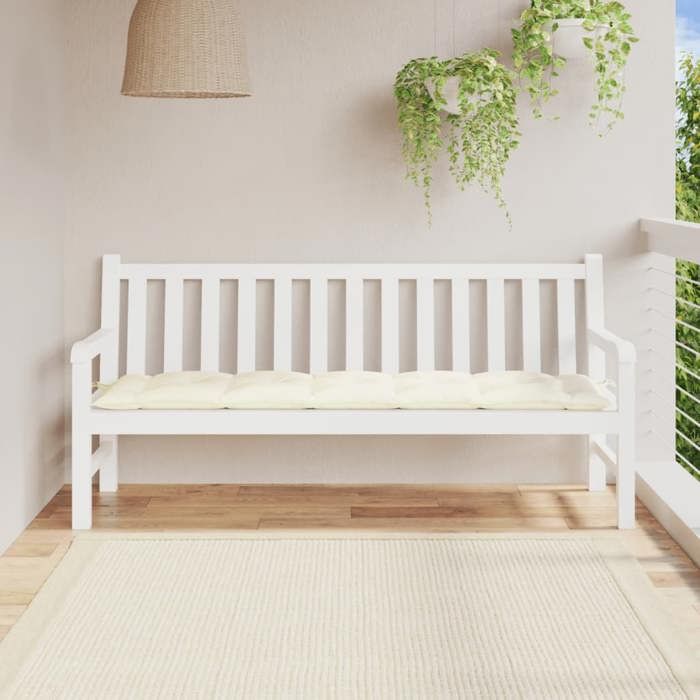 VidaXL Garden Bench Cushion, Bench Cover with String Ties, Waterproof Outdoor Cushion, Cream 180x50x7 Cm 361623