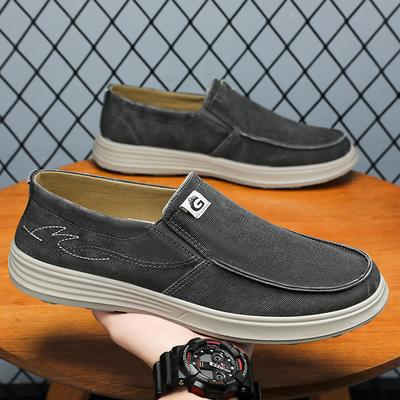 Men's Shoes Summer New One-pedal Old Beijing Cloth Shoes Breathable and Non-smelly Feet Dad Shoes Versatile Comfortable Casual Shoes
