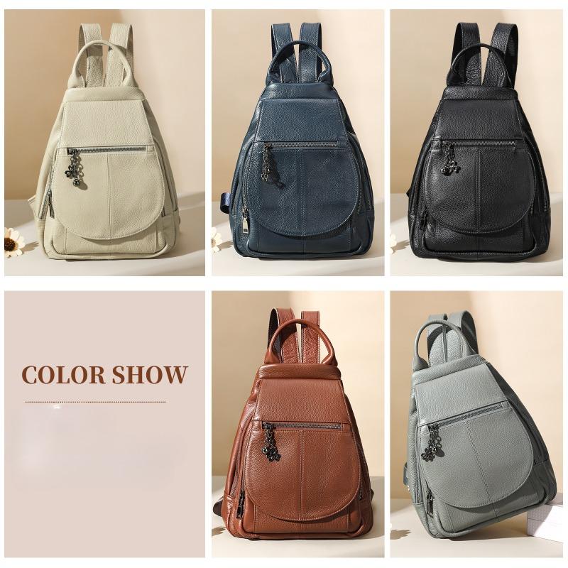 Ladies' Backpack Genuine Leather Versatile for Women's Commuting Casual Covered Shoulder Bag