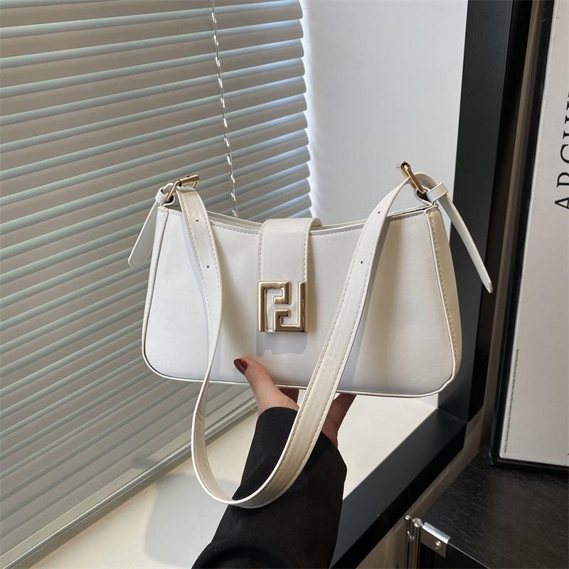 New Fashion Trend Versatile Daily Commuter Solid Color Simple Shoulder Underarm Bag Premium Handbag