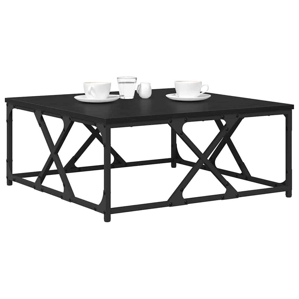 Coffee Table Black Oak Effect 70 X 70 X 30 Cm Engineered Wood