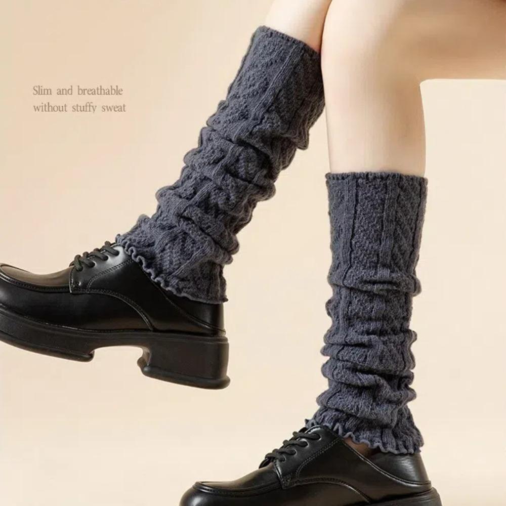 Over Knee Knitted Leg Warmers Solid Color Women's Leg Socks New Boot Cuffs Leggings Winter