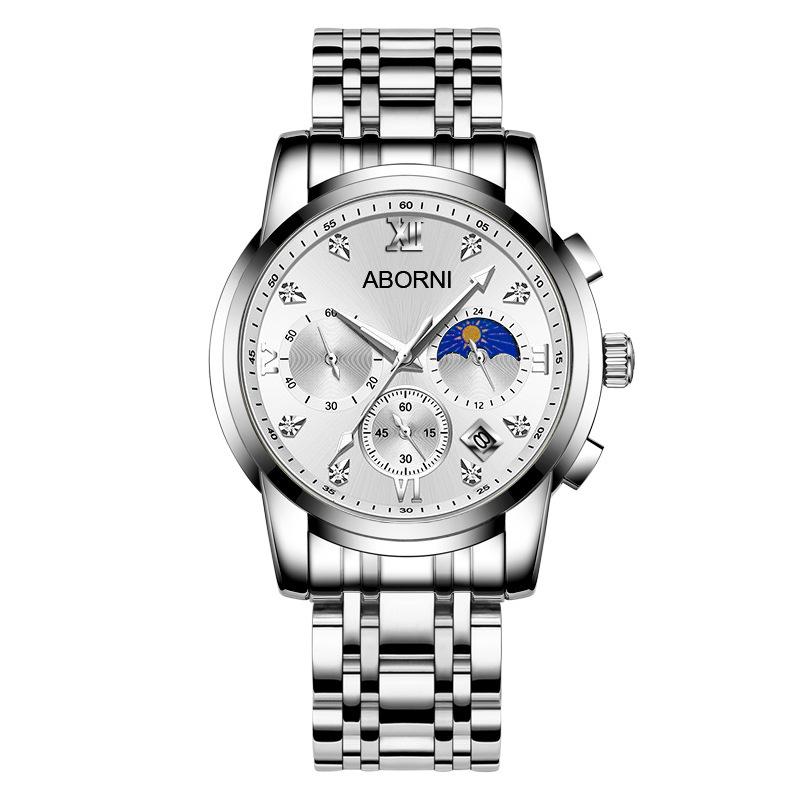 Yaboni Men'S Watch Multifunctional Three-Eye Six-Pin Business Watch Calendar Waterproof Luminous Men'S Watch