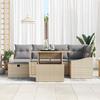 VidaXL Ensemble canapé de jardin 7 pièces avec coussins beige poly rattan 3359837