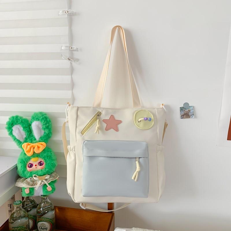 Schoolbag College Style Junior High School Students Elementary School Students Large Capacity Two-piece Set Class Backpack Cute Handheld Tuition Bag