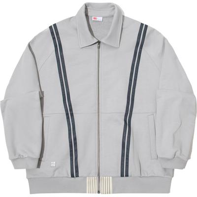 Li Ning X Keh Forme Trend Sports Series Locker gestreifter Kragen Reißverschlussjacke Unisex-Jacken Hellgrau AFDUD35-2