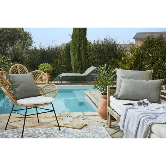 Housse de coussin - Naia - Nénuphar - 60x60 cm - Déperlant - Anti-UV - Résistant aux abrasions