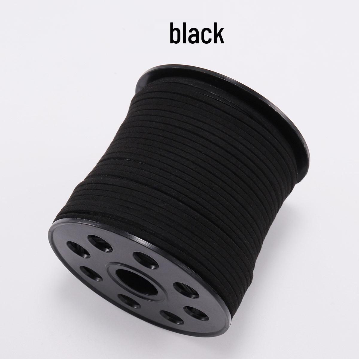 

Двусторонний бархатистый замшевый кожаный шнур - 2,5 мм плетеный для DIY браслетов и ожерелий. 2.5mm x 10m/15g (without spool) чёрный