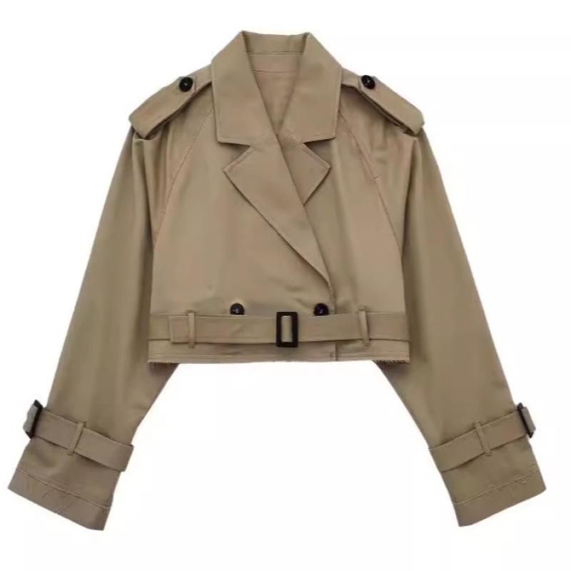 

European Size Women s Long Sleeve Belted Jacket - Autumn/Spring Casual Style L