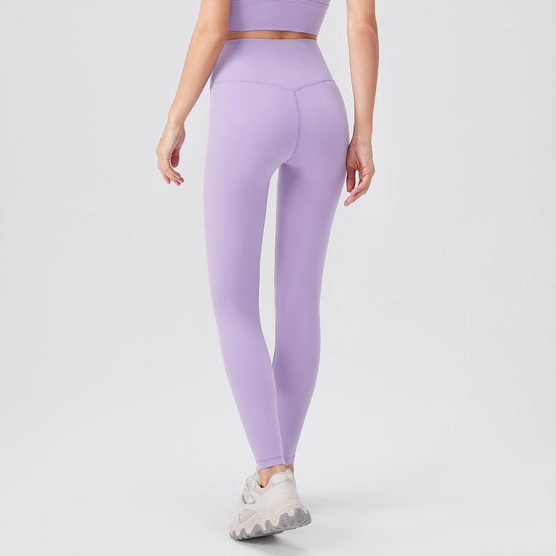 

Export Zero Sense Yoga Pants Naked Women Sense Antibacterial No Embarrassment Line Tight Pants Running Waist Hip Lifting Sport Cropped Pants Lilac XL