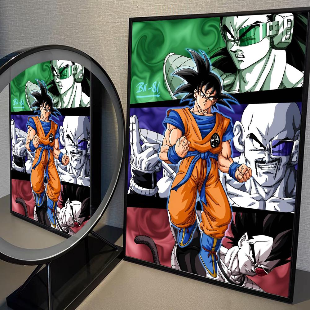 Figure Anime Vegeta Goku D-Dragon Ball Poster Classici Vintage Qualità HD Wall Art Poster Retrò per Decorazione Parete Casa Stanza